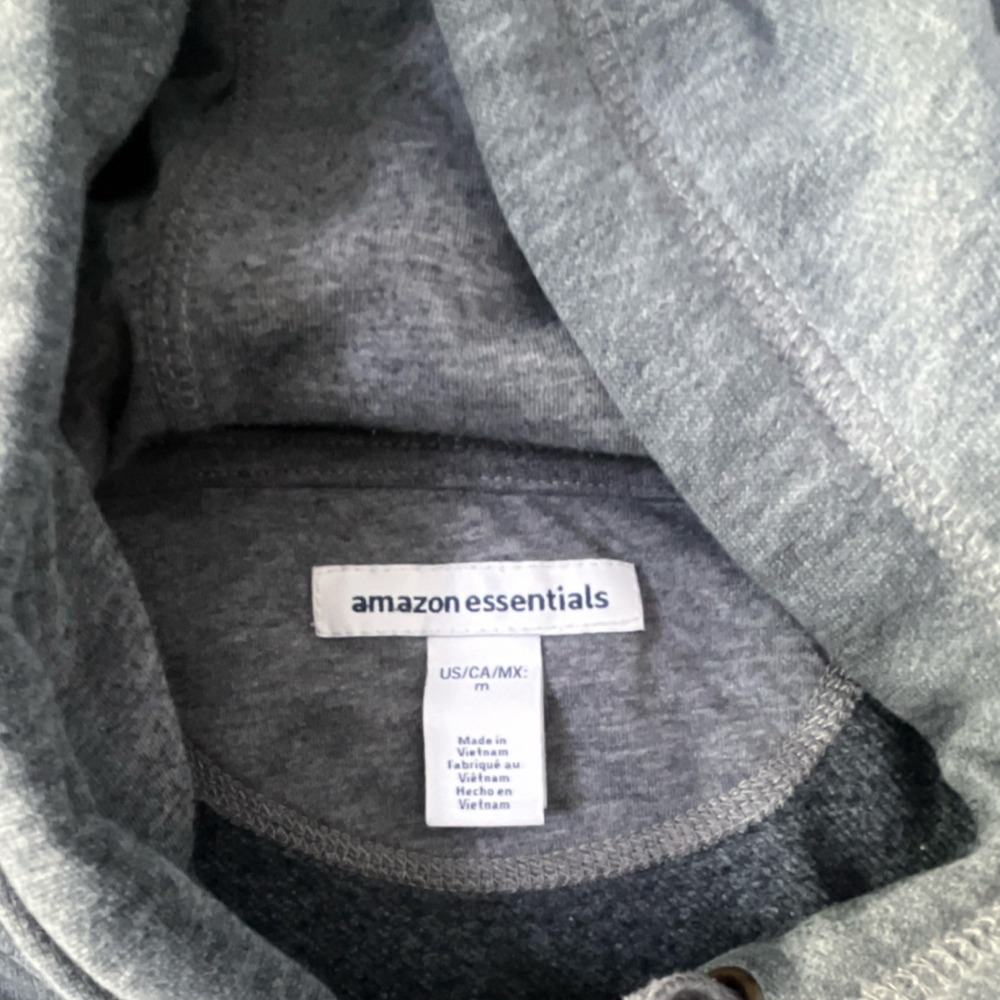 Amazon Essentials navy blue Fleece Colorblock Pullover Hoodie Men's M - Picture 2 of 9